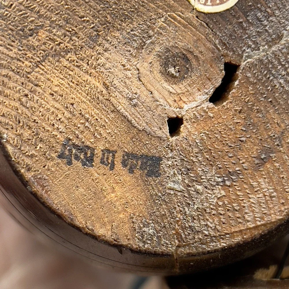 ANRI Carved Wood Drunk Man w Birds & Suitcase Music Box Barrel Cigarette‎ Holder